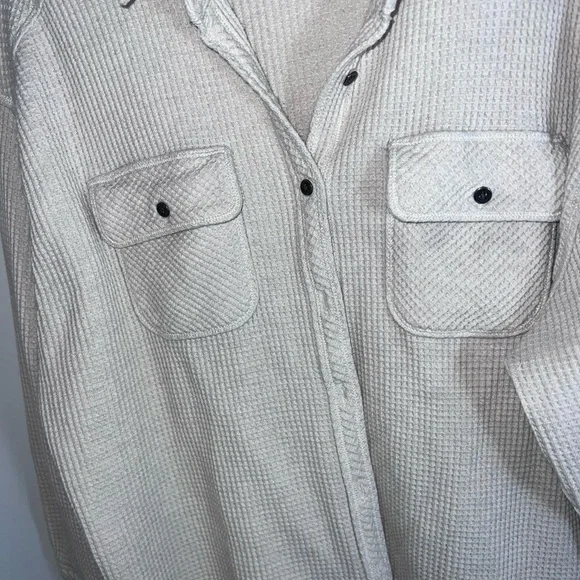 Aerie LumberJane Waffle Shirt cream medium - Picture 11 of 13